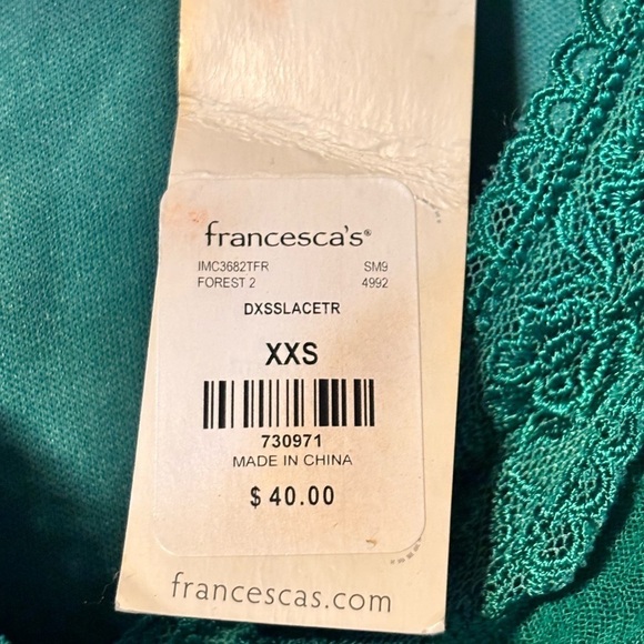 Miami- NET beautiful green embroidered crop top - Picture 4 of 6